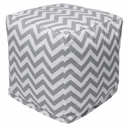 Majestic Home Goods Cube Pouf Chevron Gray