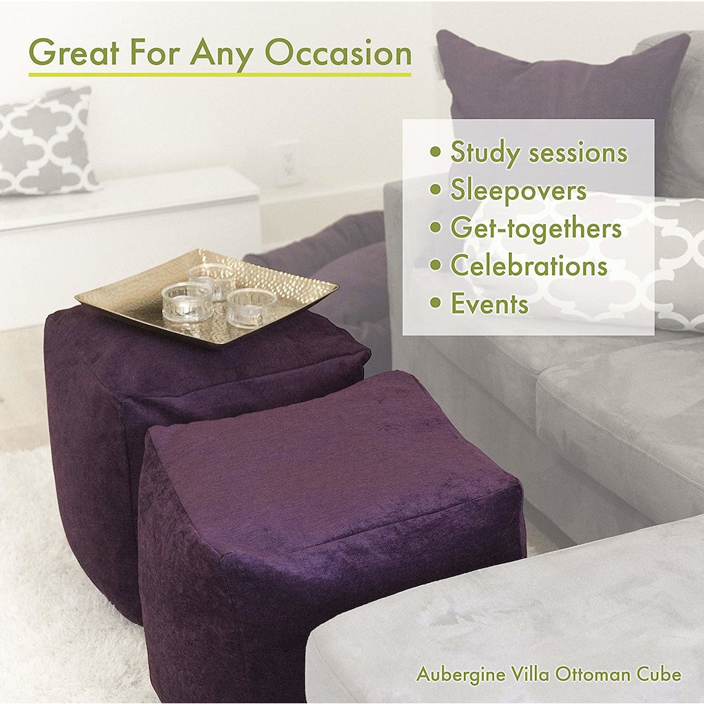 Majestic Home Goods Cube Pouf Links Gray