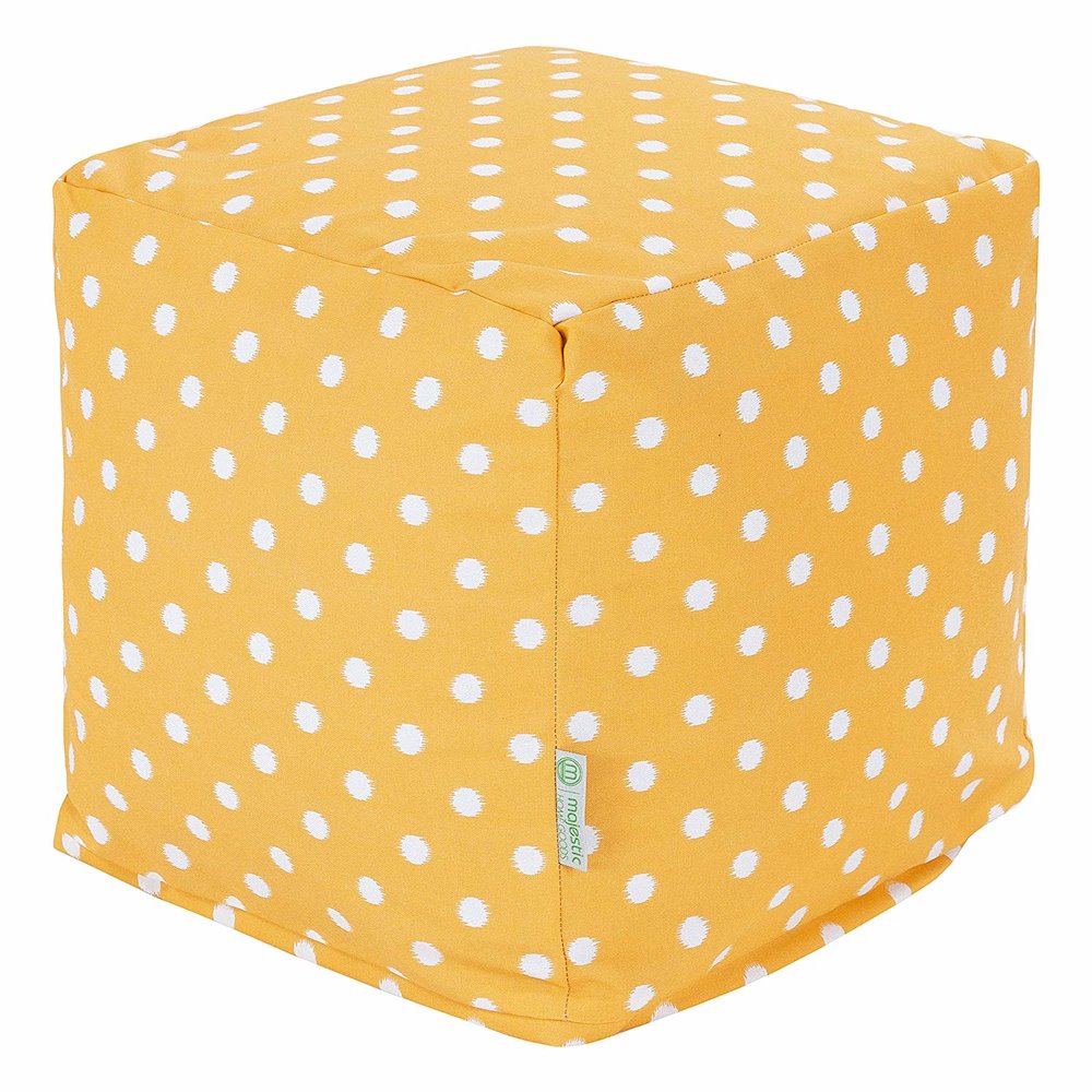 Majestic Home Goods Cube Pouf Ikat Dot Citrus