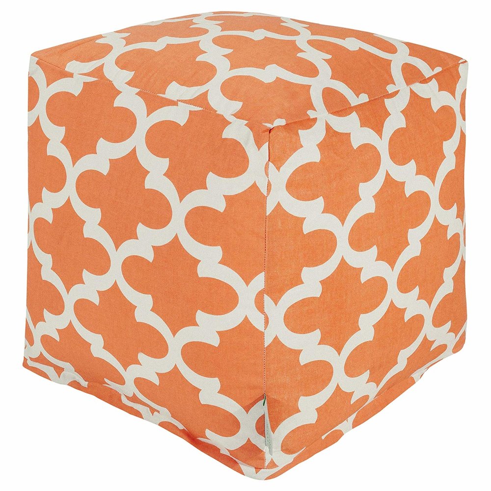 Majestic Home Goods Cube Pouf Trellis Peach