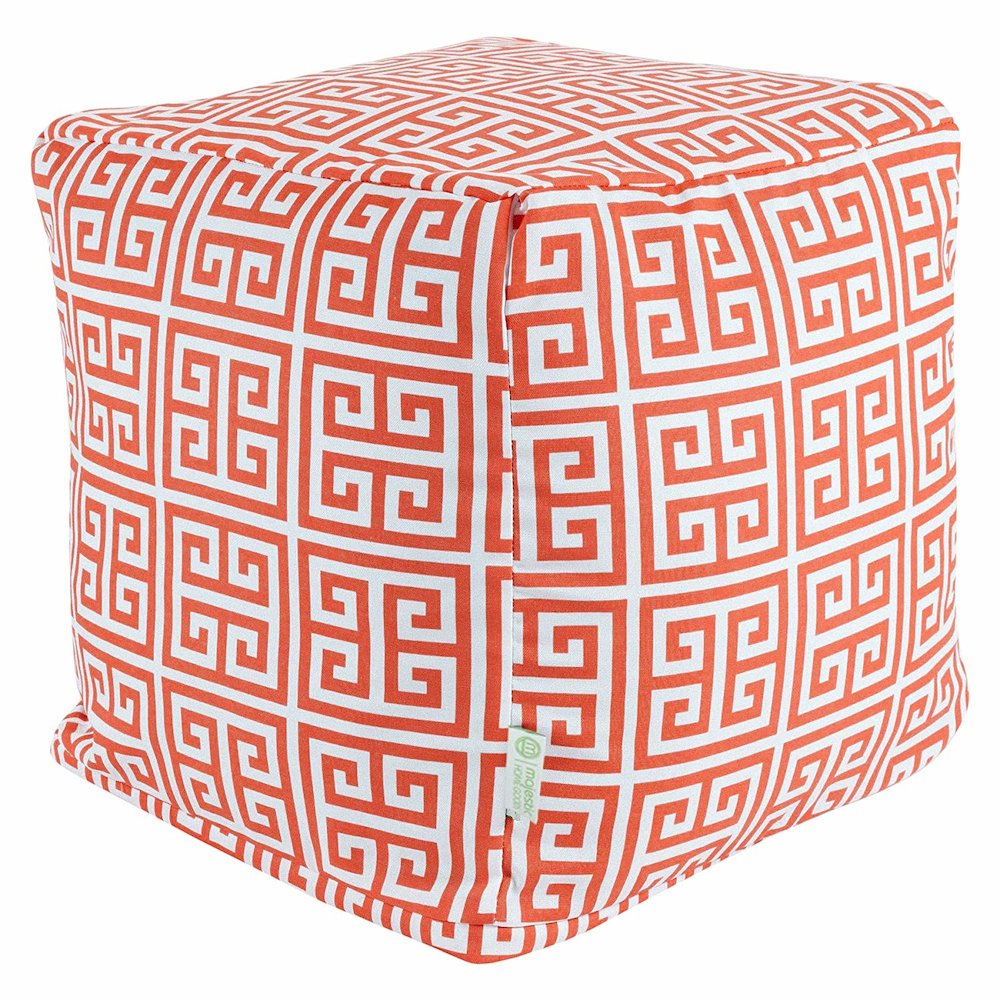 Majestic Home Goods Cube Pouf Towers Orange