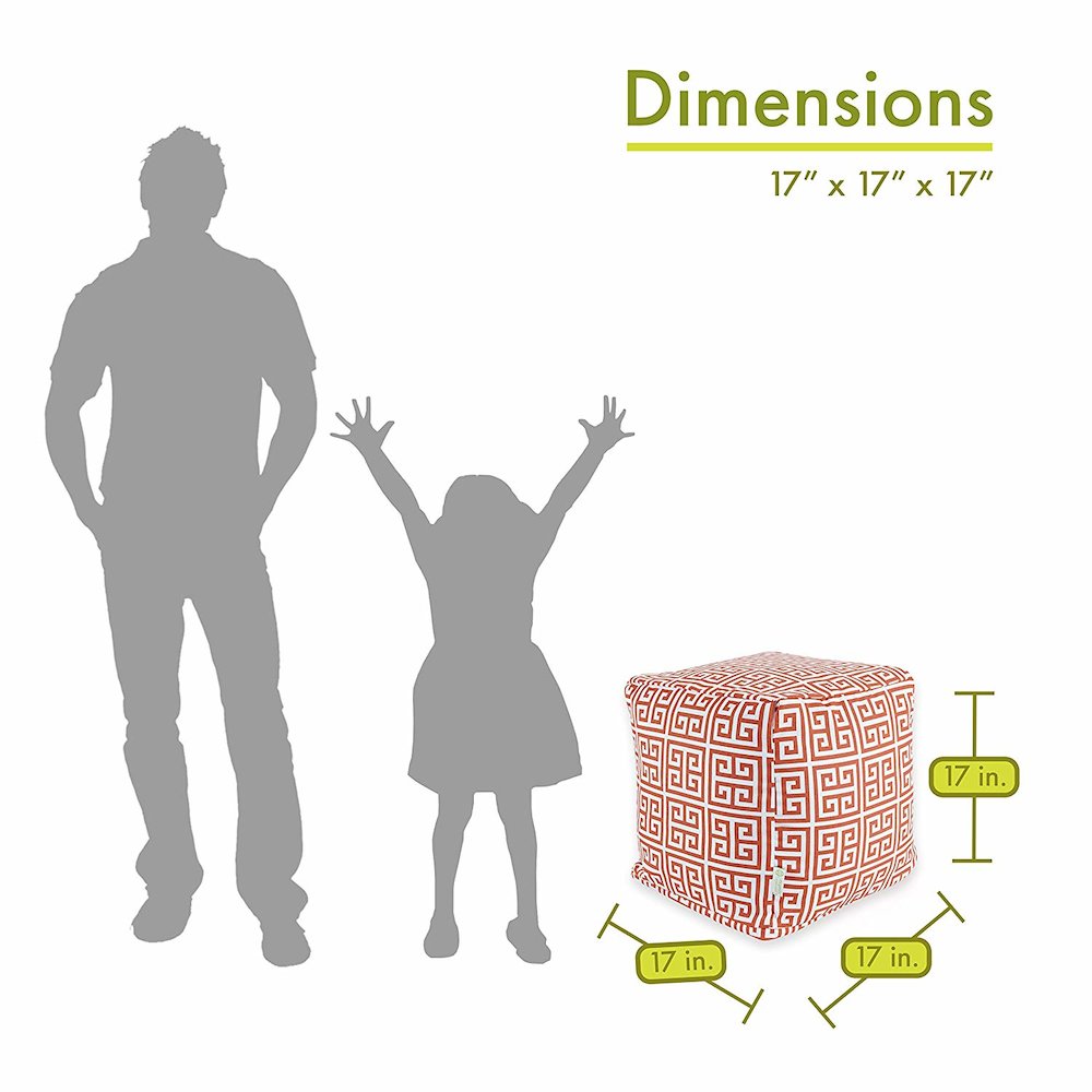 Majestic Home Goods Cube Pouf Towers Orange