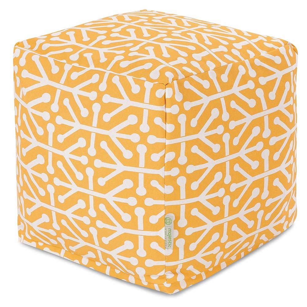 Majestic Home Goods Cube Pouf Aruba Citrus