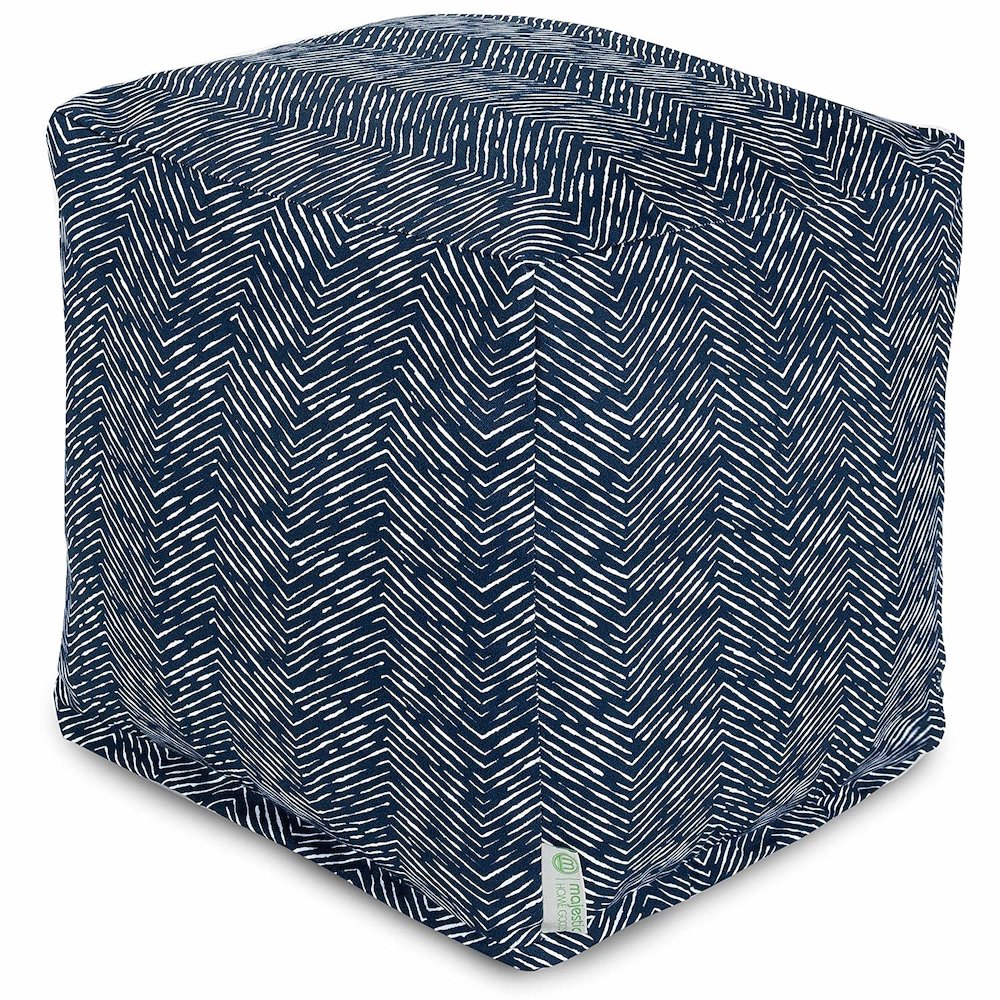 Majestic Home Goods Cube Pouf South West Navy