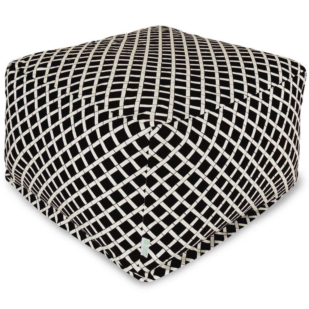 Majestic Home Goods Ottoman Pouf Bamboo Black