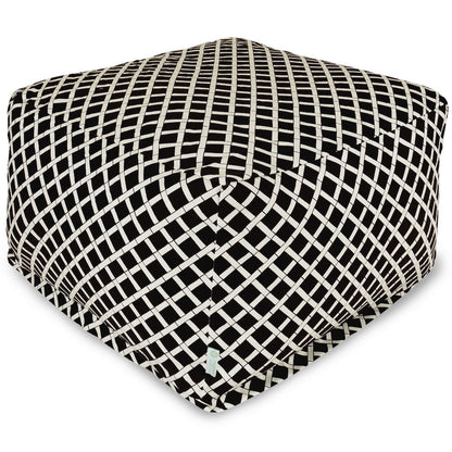 Majestic Home Goods Ottoman Pouf Bamboo Black