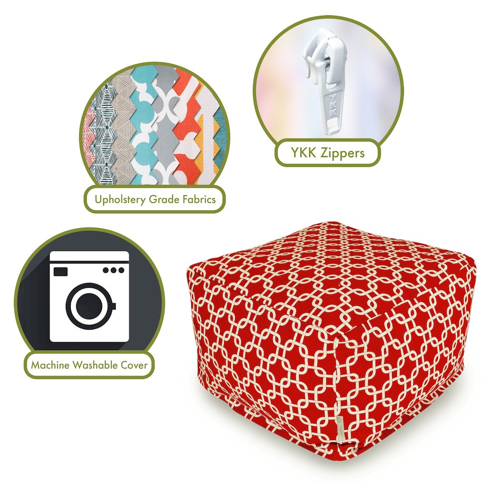 Majestic Home Goods Ottoman Pouf Links Red