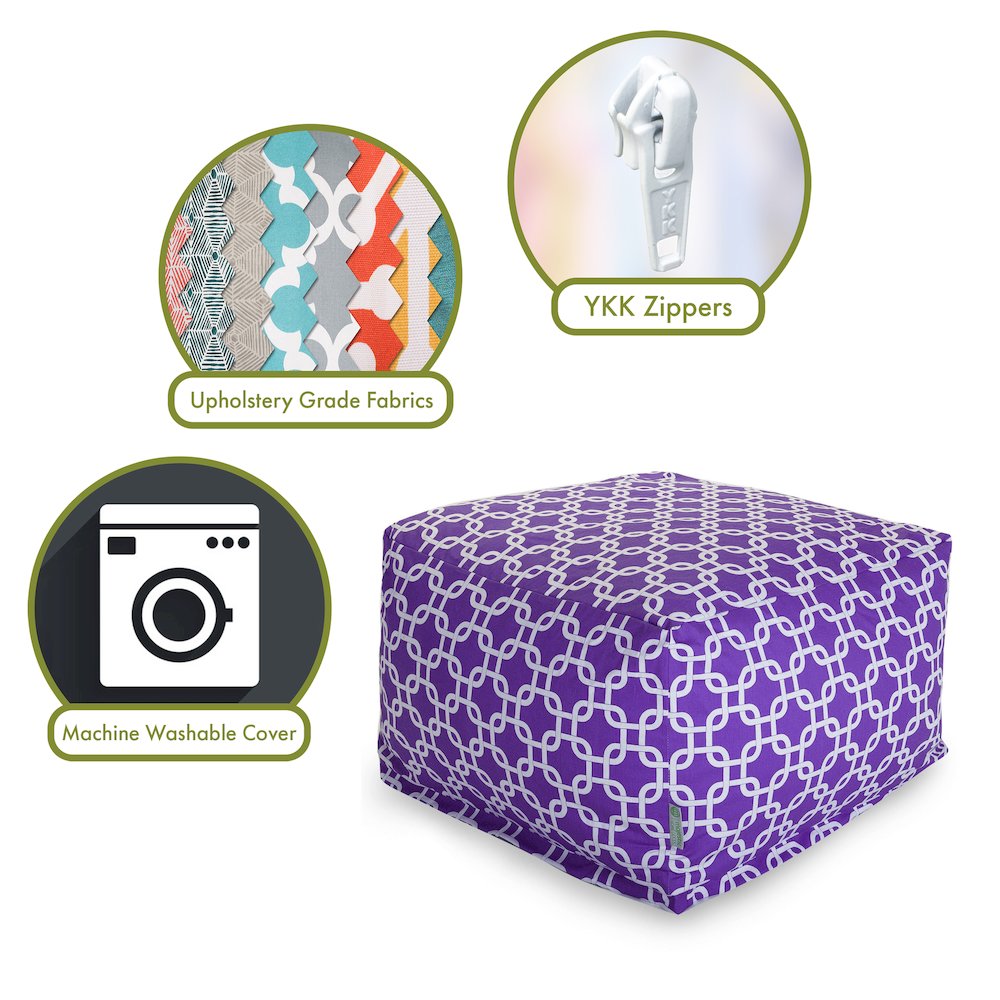 Majestic Home Goods Ottoman Pouf Links Purple