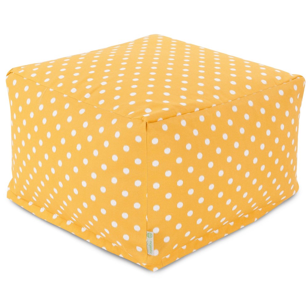 Majestic Home Goods Ottoman Pouf Ikat Dot Citrus