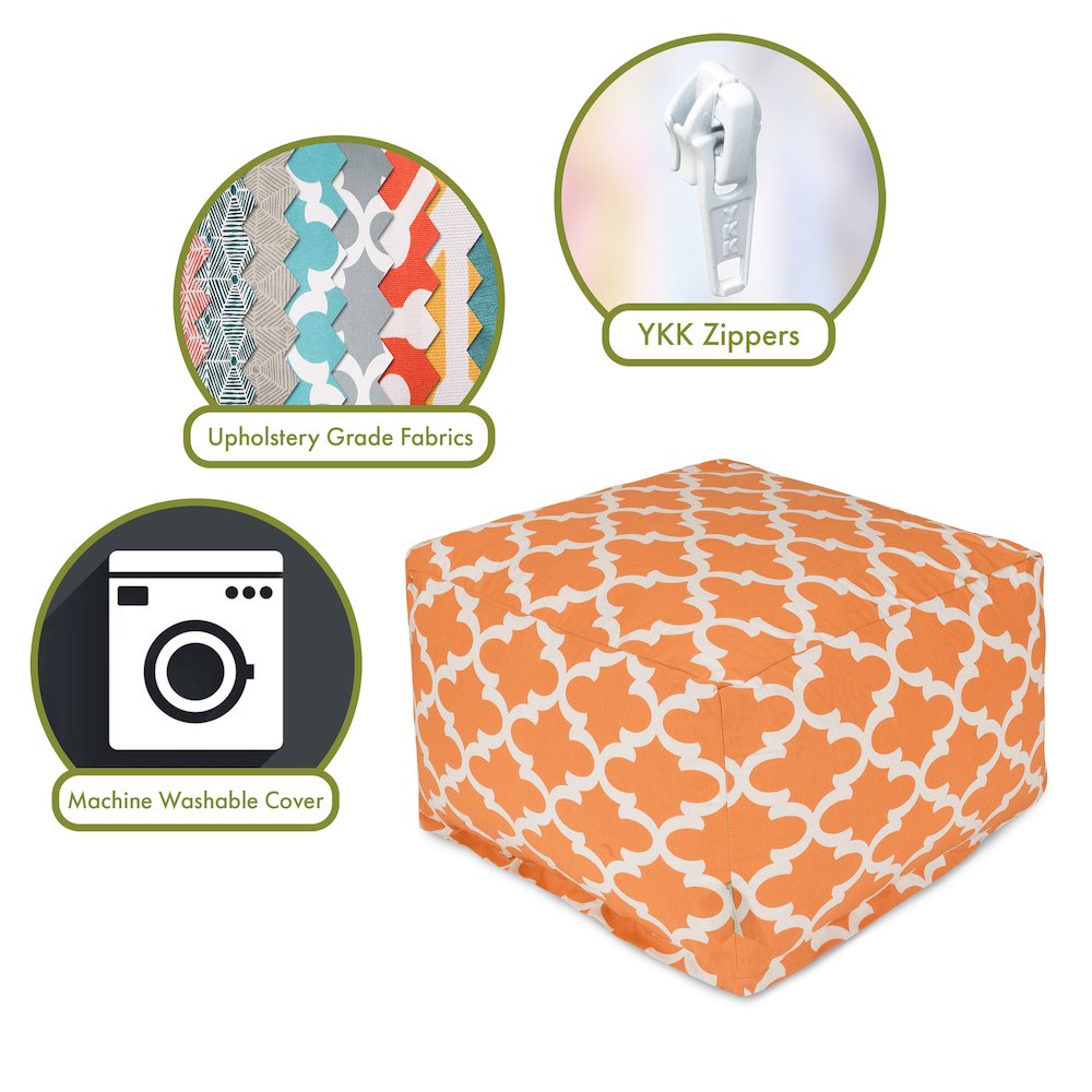 Majestic Home Goods Ottoman Pouf Trellis Peach