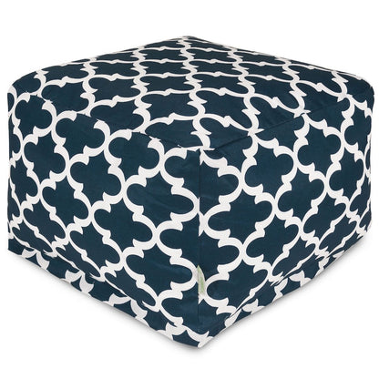 Majestic Home Goods Ottoman Pouf Trellis Navy