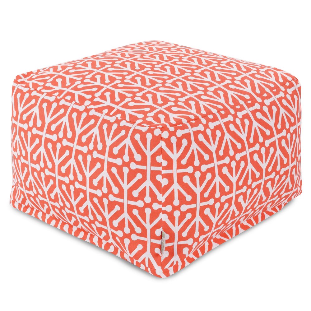 Majestic Home Goods Ottoman Pouf Aruba Orange