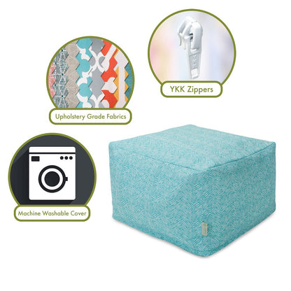 Majestic Home Goods Ottoman Pouf South West Teal