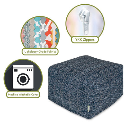 Majestic Home Goods Ottoman Pouf South West Navy