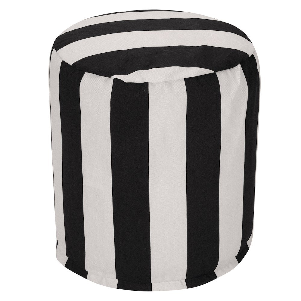 Majestic Home Goods Pouf Vertical Stripe Black