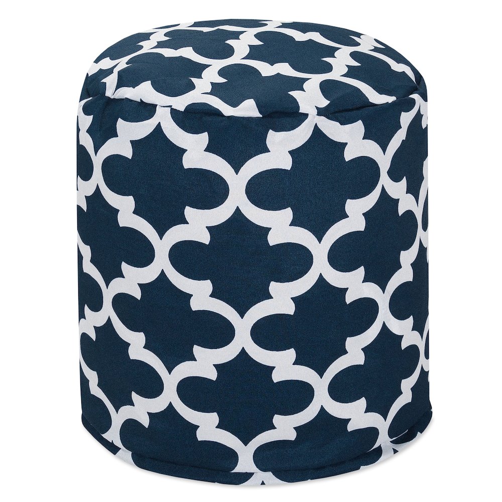 Majestic Home Goods Pouf Trellis Navy