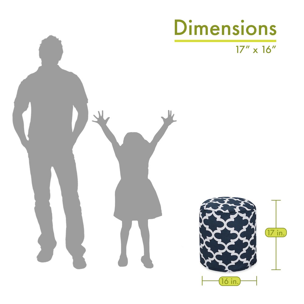 Majestic Home Goods Pouf Trellis Navy