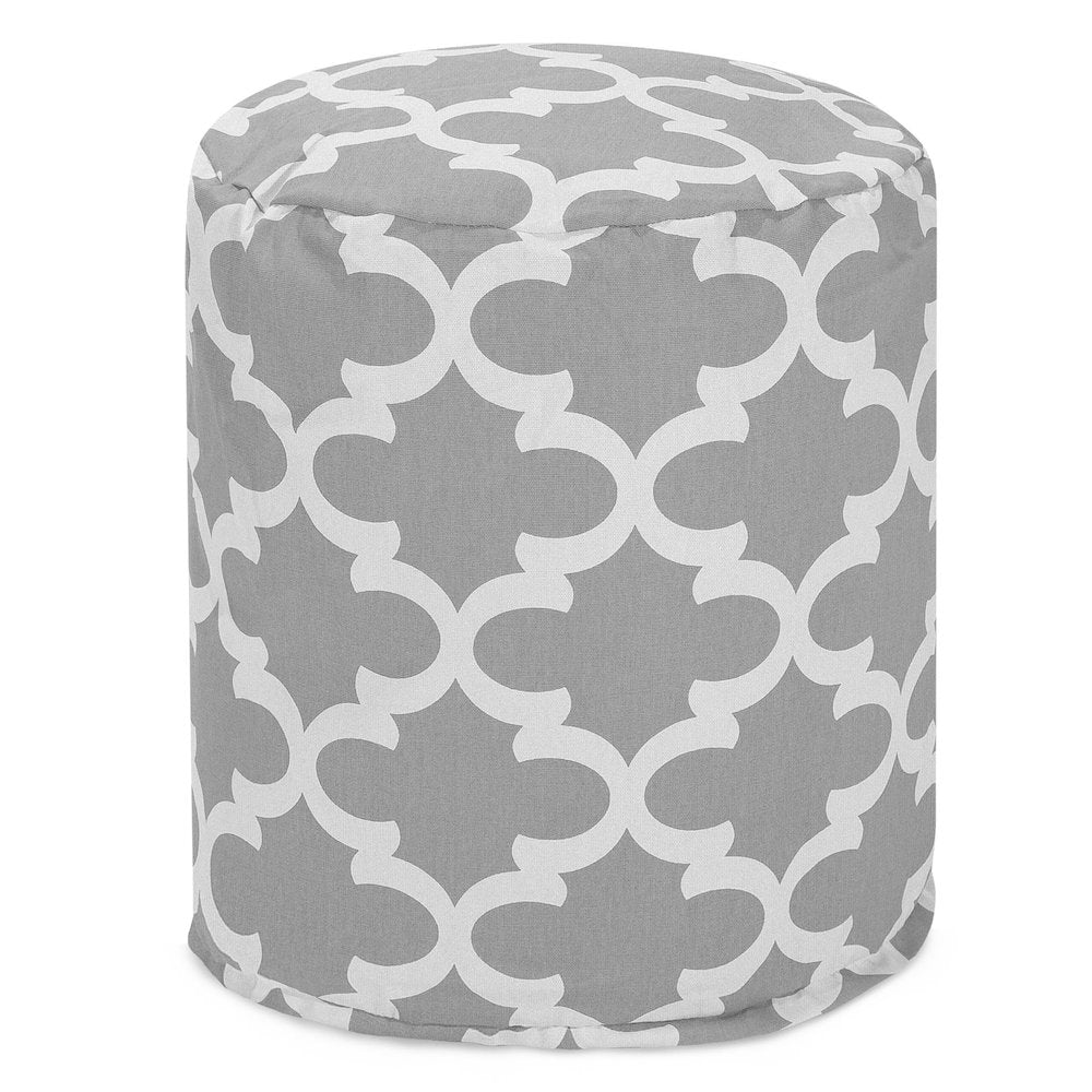 Majestic Home Goods Pouf Trellis Gray