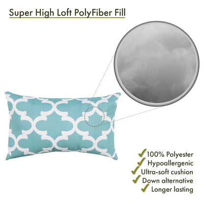 Majestic Home Goods Pillow 12x20 Trellis Teal