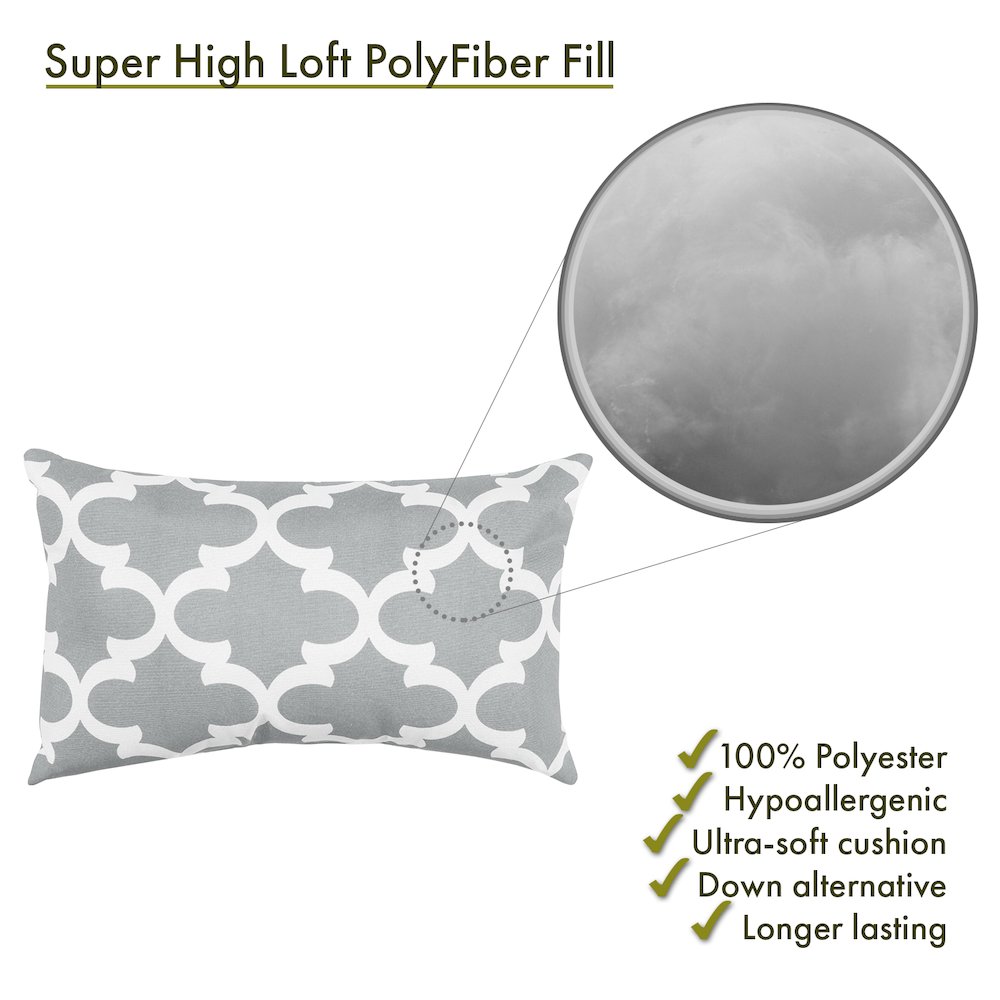 Majestic Home Goods Pillow 12x20 Trellis Gray