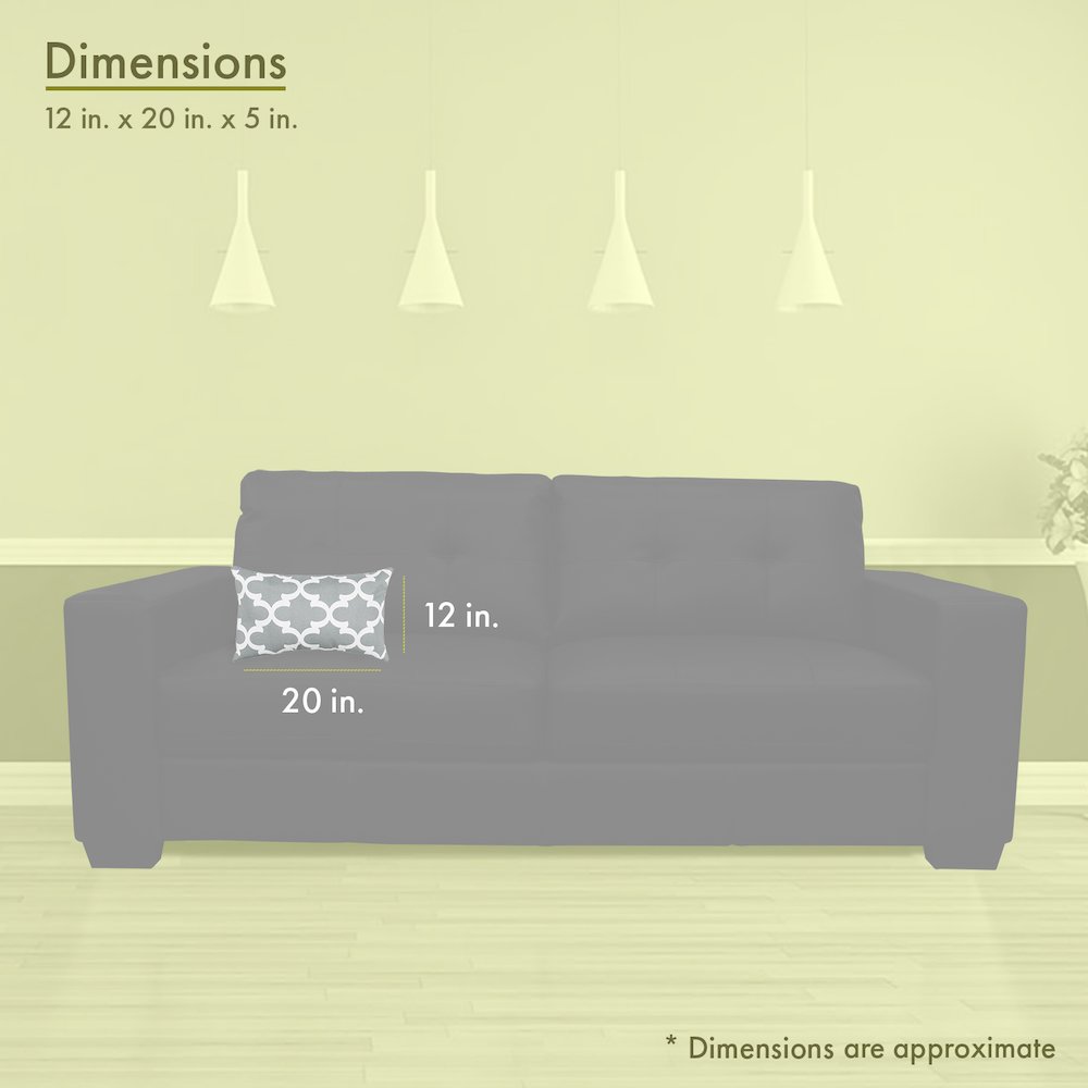 Majestic Home Goods Pillow 12x20 Trellis Gray