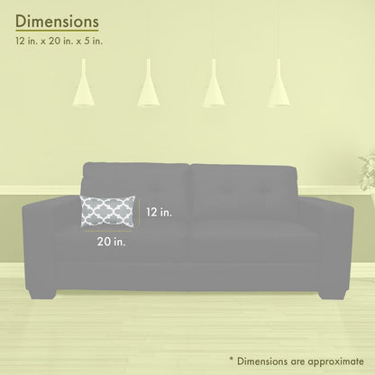 Majestic Home Goods Pillow 12x20 Trellis Gray
