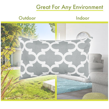 Majestic Home Goods Pillow 12x20 Trellis Gray