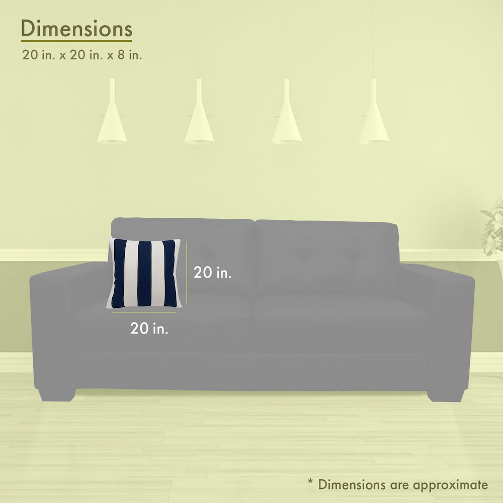 Majestic Home Goods Pillow 20x20 Vertical Stripe Navy