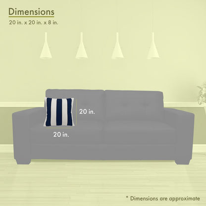 Majestic Home Goods Pillow 20x20 Vertical Stripe Navy