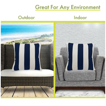 Majestic Home Goods Pillow 24x24 Vertical Stripe Navy
