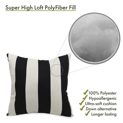 Majestic Home Goods Pillow 24x24 Vertical Stripe Black