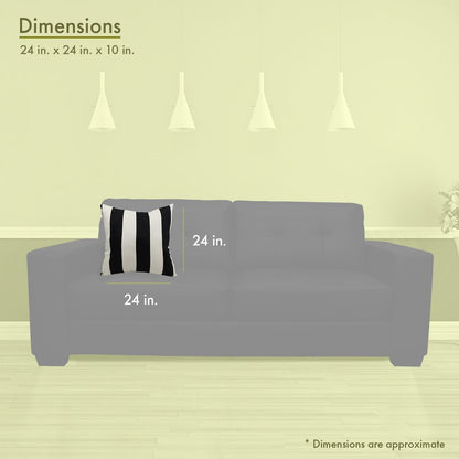 Majestic Home Goods Pillow 24x24 Vertical Stripe Black