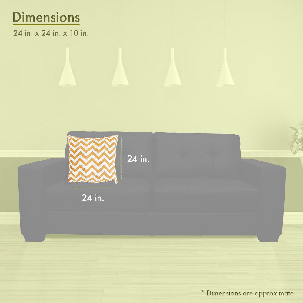 Majestic Home Goods Pillow 24x24 Chevron Yellow
