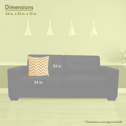 Majestic Home Goods Pillow 24x24 Chevron Yellow