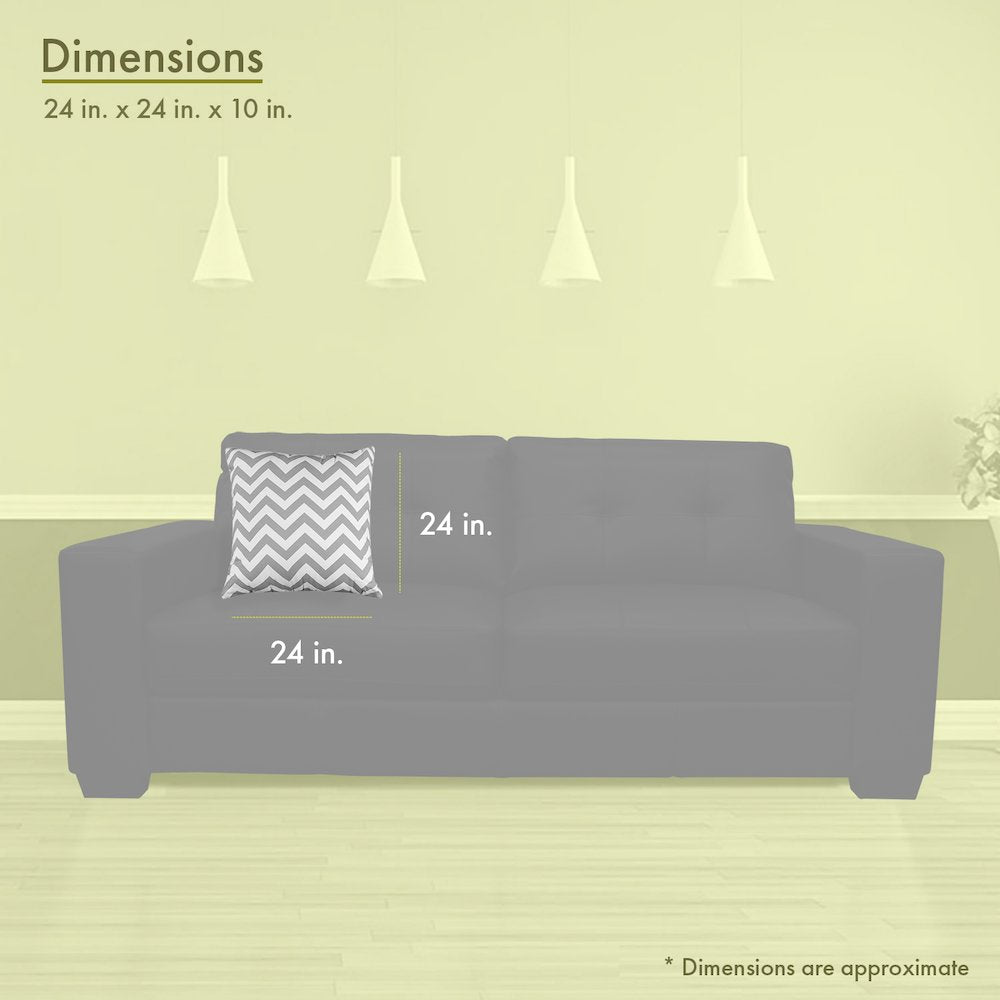Majestic Home Goods Pillow 24x24 Chevron Gray