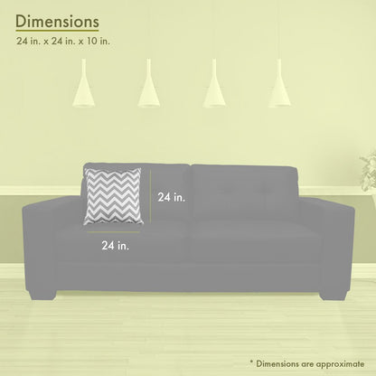Majestic Home Goods Pillow 24x24 Chevron Gray