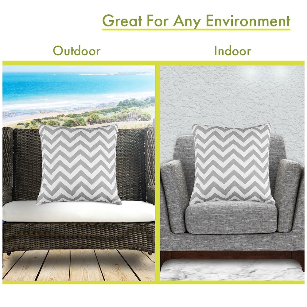 Majestic Home Goods Pillow 24x24 Chevron Gray
