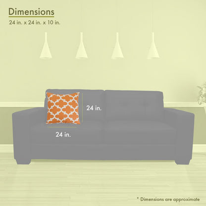 Majestic Home Goods Pillow 24x24 Trellis Peach