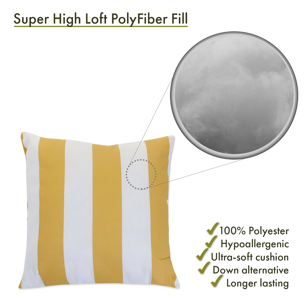 Majestic Home Goods Pillow 24x24 Vertical Stripe Yellow