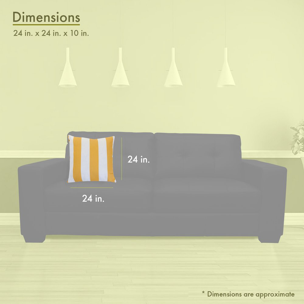 Majestic Home Goods Pillow 24x24 Vertical Stripe Yellow