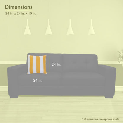 Majestic Home Goods Pillow 24x24 Vertical Stripe Yellow