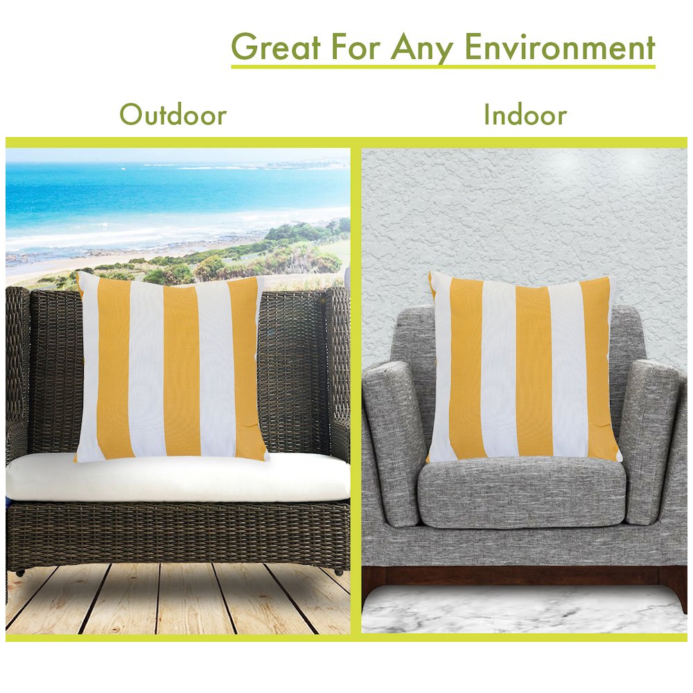 Majestic Home Goods Pillow 24x24 Vertical Stripe Yellow