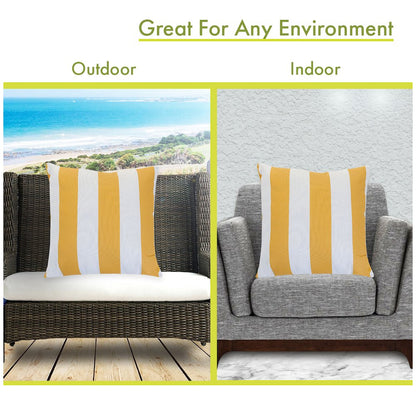 Majestic Home Goods Pillow 24x24 Vertical Stripe Yellow