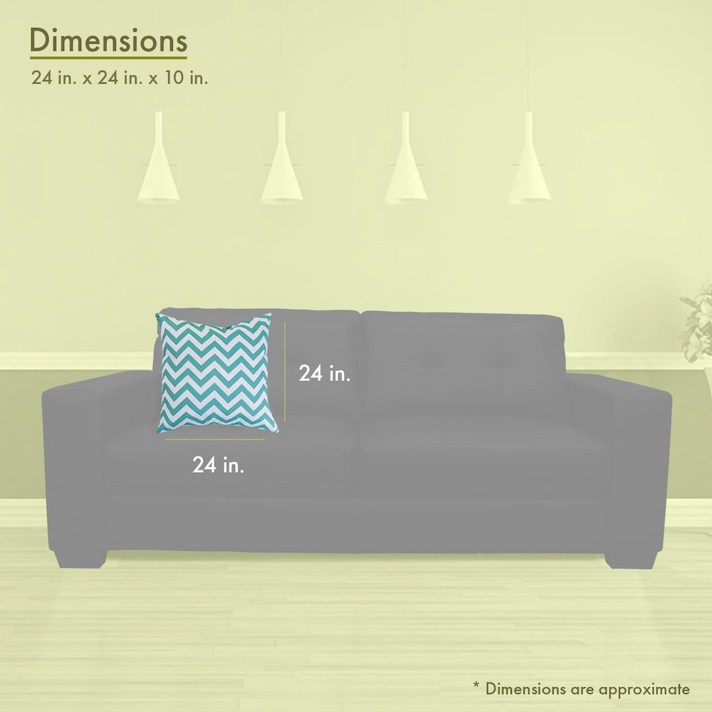 Majestic Home Goods Pillow 24x24 Chevron Teal