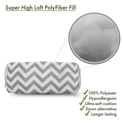 Majestic Home Goods Bolster Pillow Chevron Gray