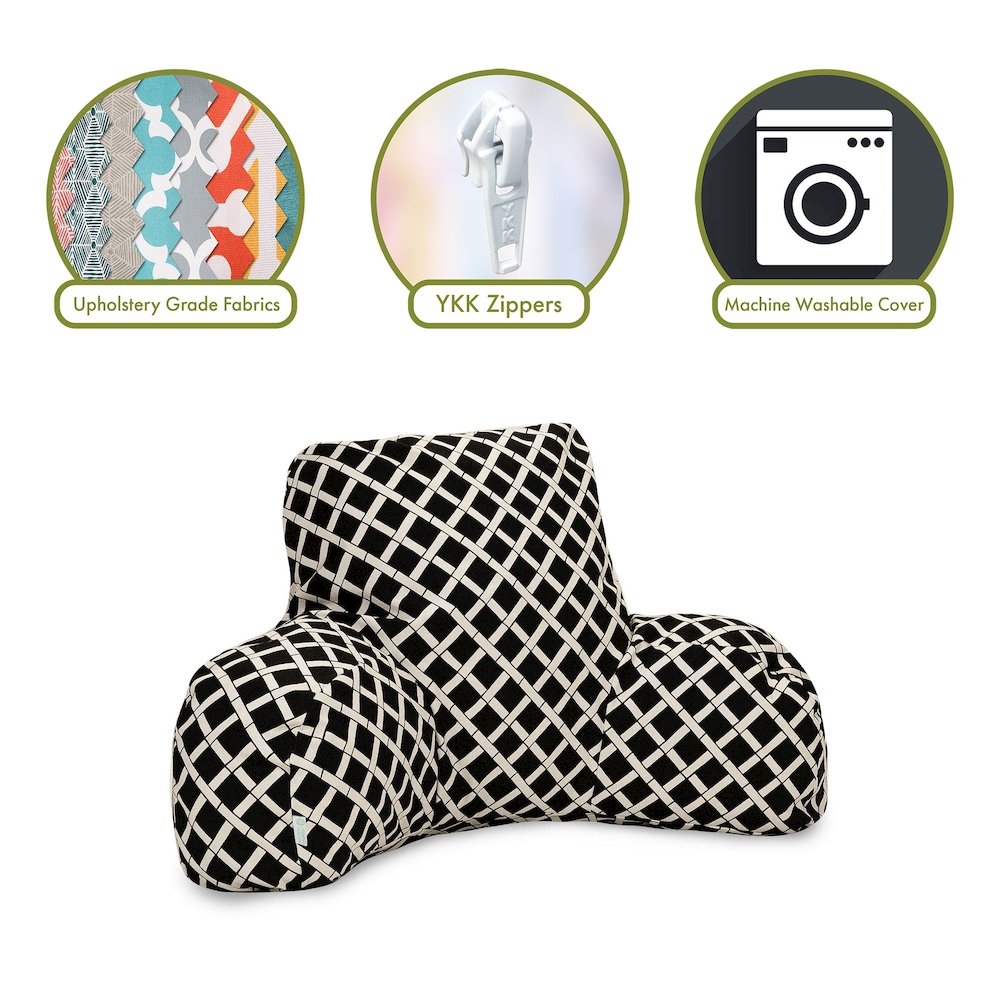 Majestic Home Goods Reading Pillow Bamboo Black