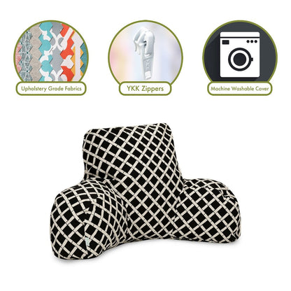 Majestic Home Goods Reading Pillow Bamboo Black