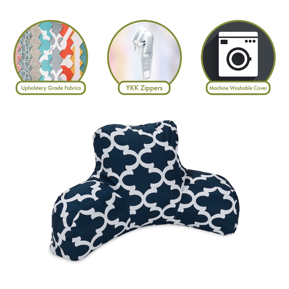 Majestic Home Goods Reading Pillow Trellis Navy