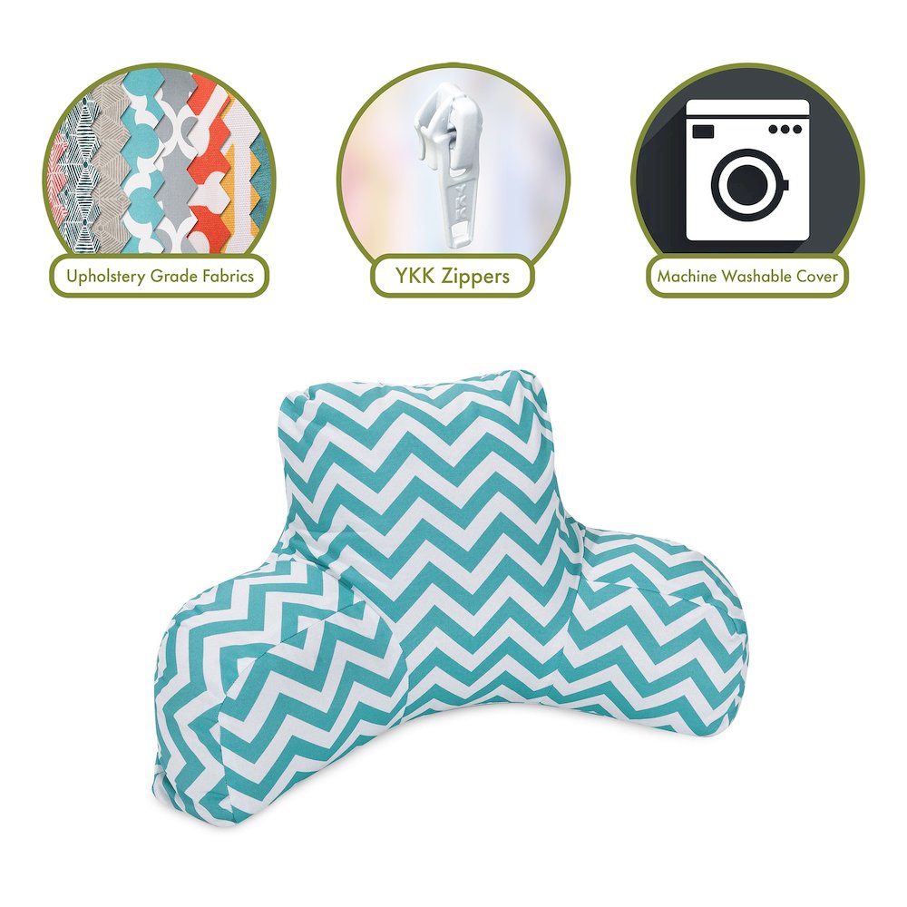 Majestic Home Goods Reading Pillow Chevron Teal