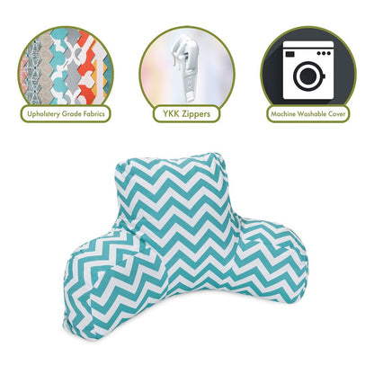Majestic Home Goods Reading Pillow Chevron Teal